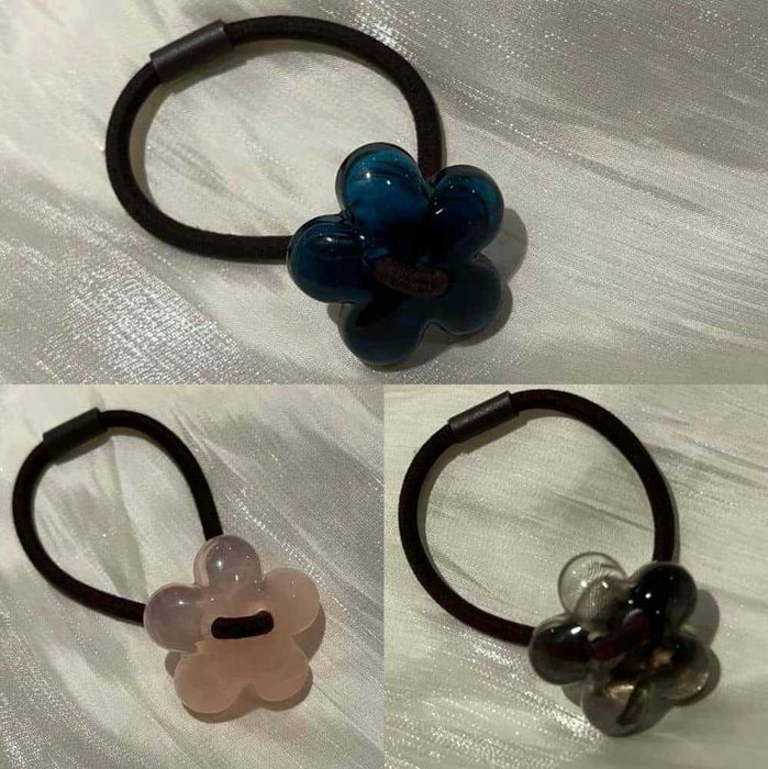 Wholesale Acrylic Flower Hair Rope Fashion Beaded Hair Rope Hair Strap Hair Accessories