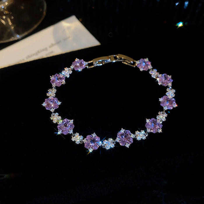 Wholesale Floral Rhinestone Inlaid Bracelet Fashion Jewelry Accessory