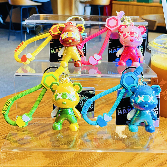 Wholesale Creative Colorful Plated Keychain Cartoon Bag Pendant