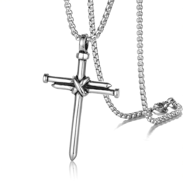 Wholesale Personalized nail cross titanium steel necklace street pendant accessory