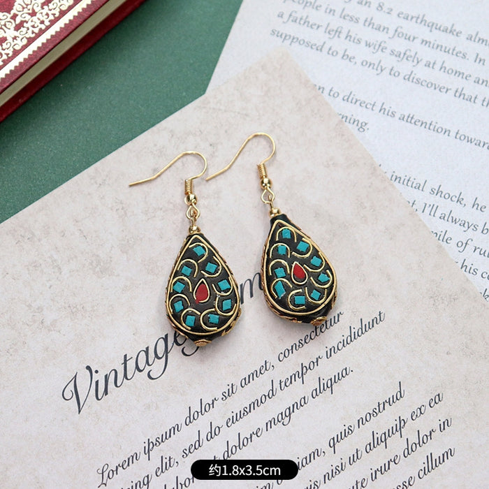 Wholesale Vintage Turquoise Earrings JDC-ES-Luox007