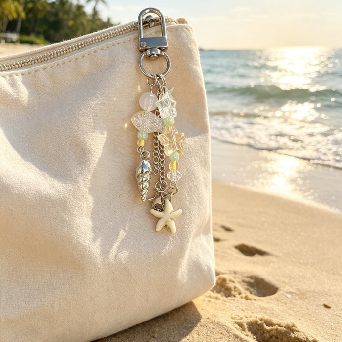 Wholesale Ocean Chic Handmade Beaded Shell Starfish Phone Strap Keychain Bag Charm Gift