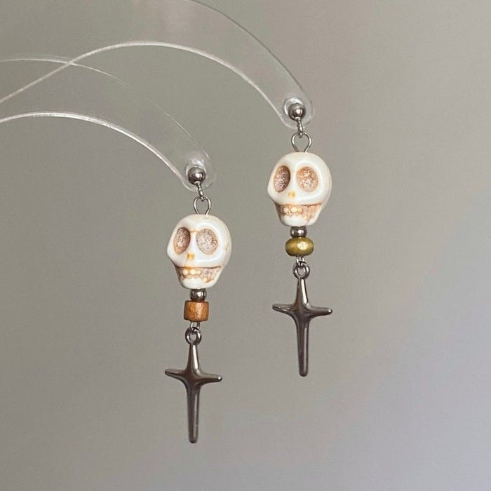 Wholesale Cross skull earrings earrings personality Halloween earrings