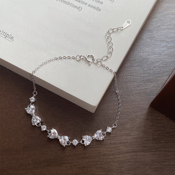 Wholesale Silver Accessible Bow Flash Diamond Zircon Bracelet for Women