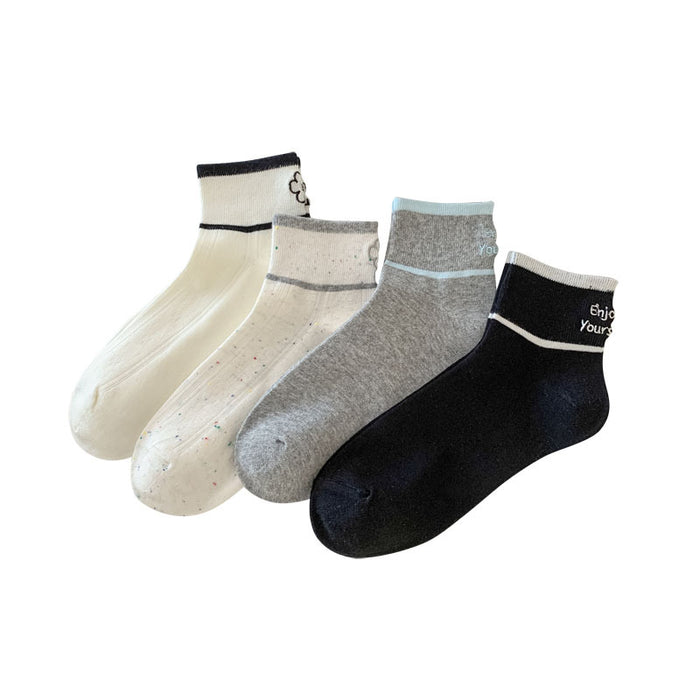 Wholesale Socks short tube flower letter embroidered socks simple and versatile