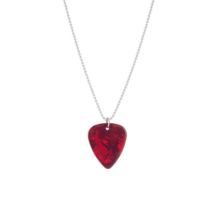 Wholesale jewelry guitar pick red print stainless steel Necklace