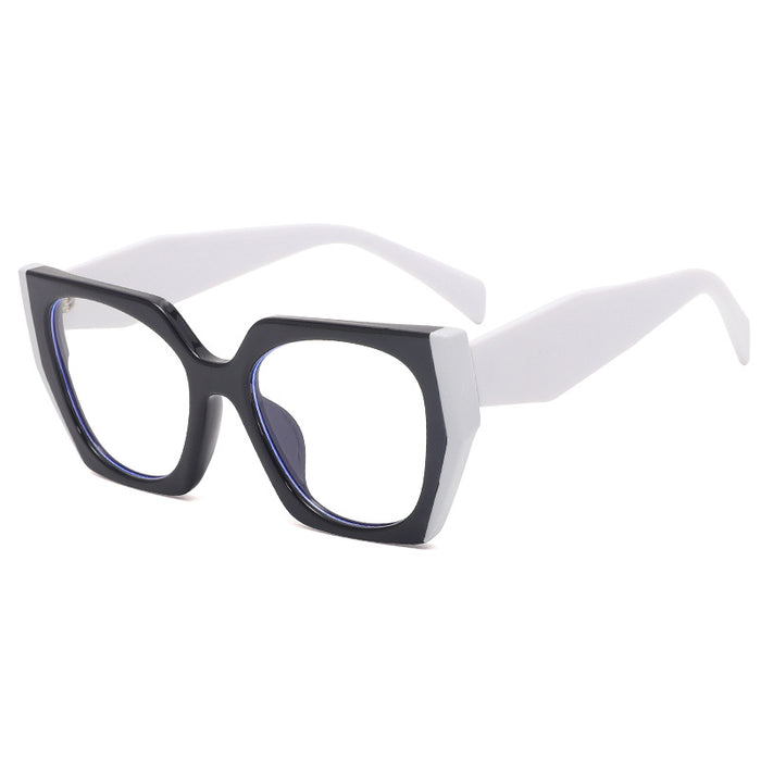 Wholesale Large Frame Contrasting Color Rectangular Flat PC Sunglasses JDC-SG-ZS013