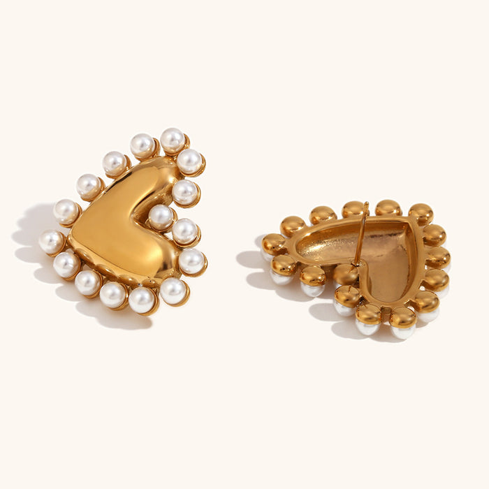 Wholesale pearl heart earrings baroque earrings