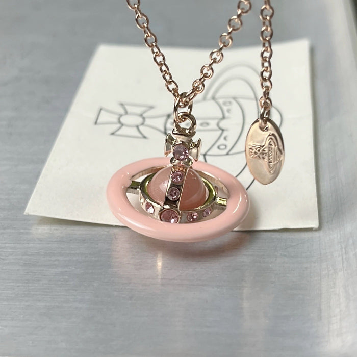 Wholesale Oil-sprayed 3D Saturn Necklace Choker Necklace