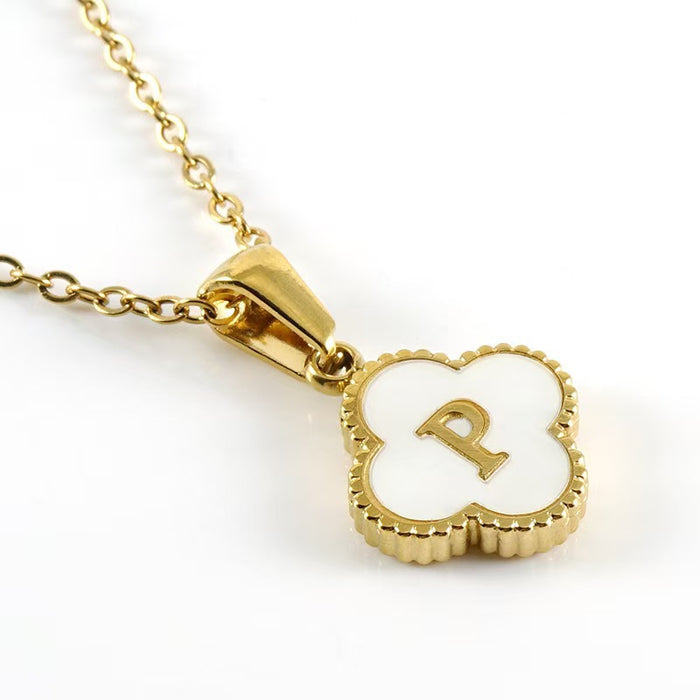 Wholesale Four-leaf clover pendant stainless steel 18K gold necklace