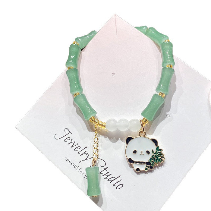 Wholesale Handmade Cartoon Panda Beaded Bracelet Fashion Jewelry Accessory MOQ≥3