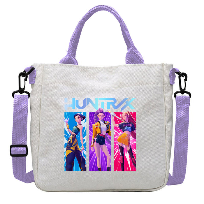 Wholesale Popular movie print canvas bag  student crossbody bag with detachable shoulder strap and handbag