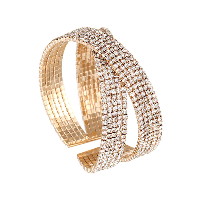 Wholesale Rhinestone steel wire ten row cross bracelet performance bracelet accessories