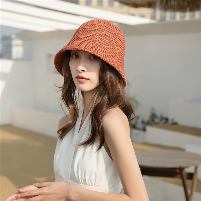 Wholesale bucket hat women's sun-proof hollow thin breathable sun hat bucket basin hat