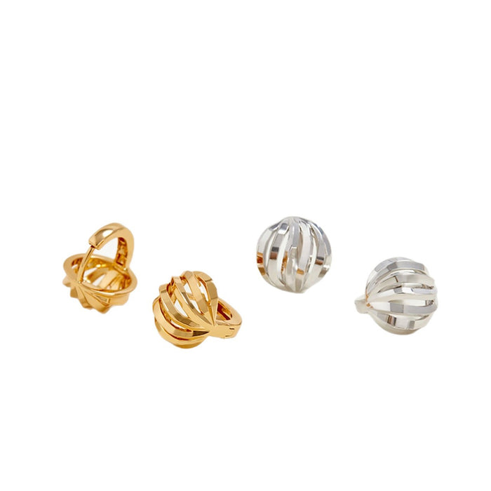 Wholesale Retro Hollow Ball Earrings Gold Copper Fashion Accessory For Women Stylish Party Gift