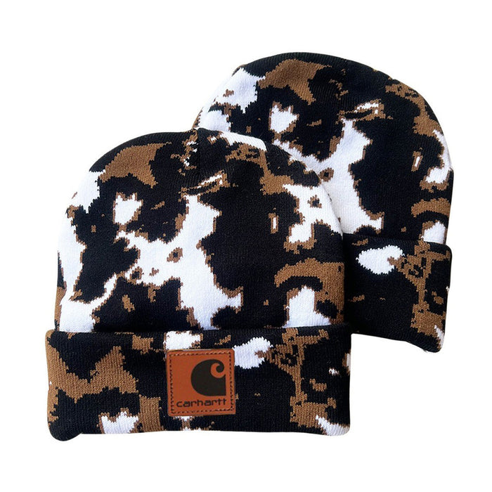 Wholesale Cow Leopard Print Acrylic Camouflage Wool Knitted Hat JDC-FH-Shengn002