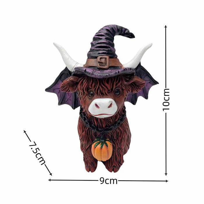 Wholesale Resin Highland Cow Wizard Ornament Cute Cartoon for Home Decoration