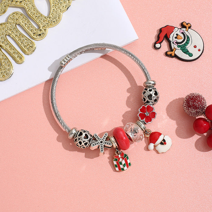 Wholesale Stainless Steel Christmas Beaded Bracelet MOQ≥2