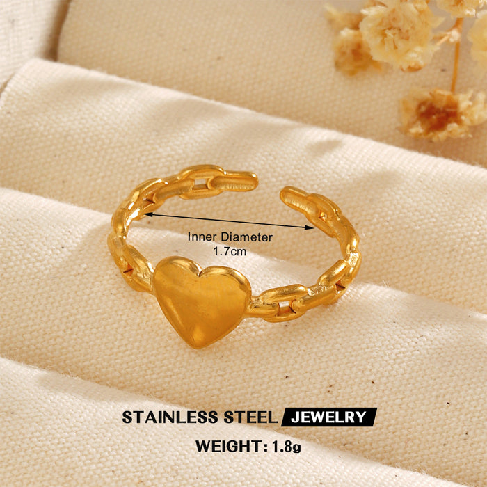 Wholesale Women's Adjustable rings Heart-Shaped Stainless steel rings