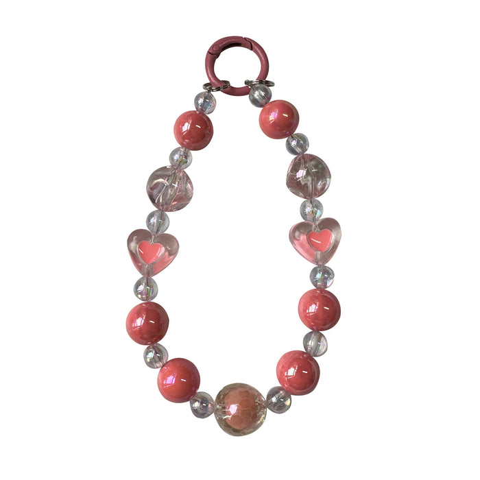 Wholesale Creative Acrylic Hand Chain Keychain Pendant Bag Transparent Love Heart Peach Heart Car Keychain Accessories Ornament