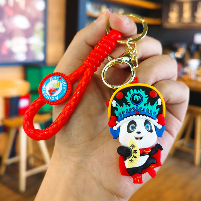 Wholesale Rubber Cartoon Doll Peking Opera Panda Keychain JDC-KC-Tingm184