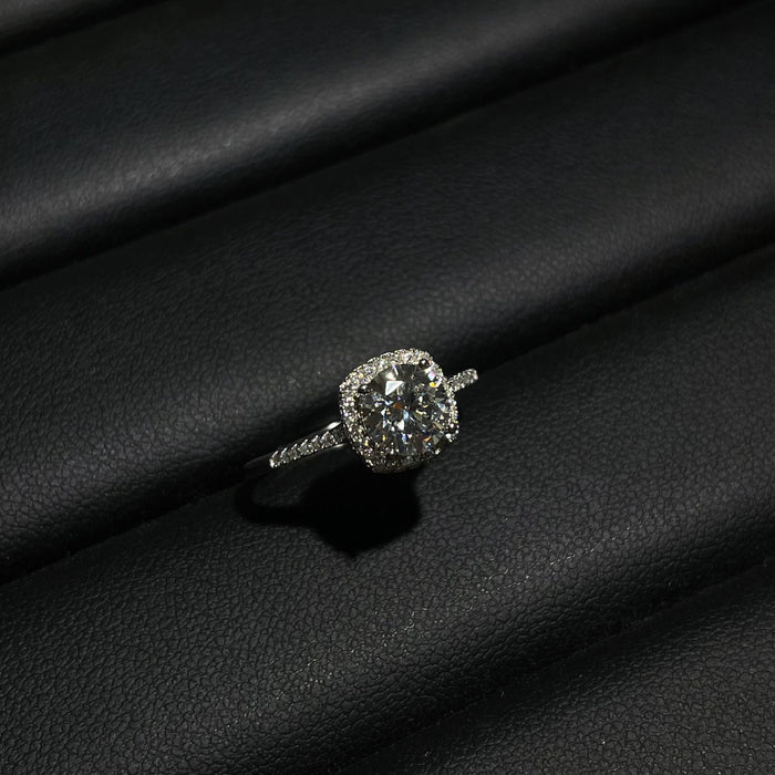 Wholesale 925 Silver Moissanite Ring Adjustable Open Design Stylish Women' s Jewelry Accessory