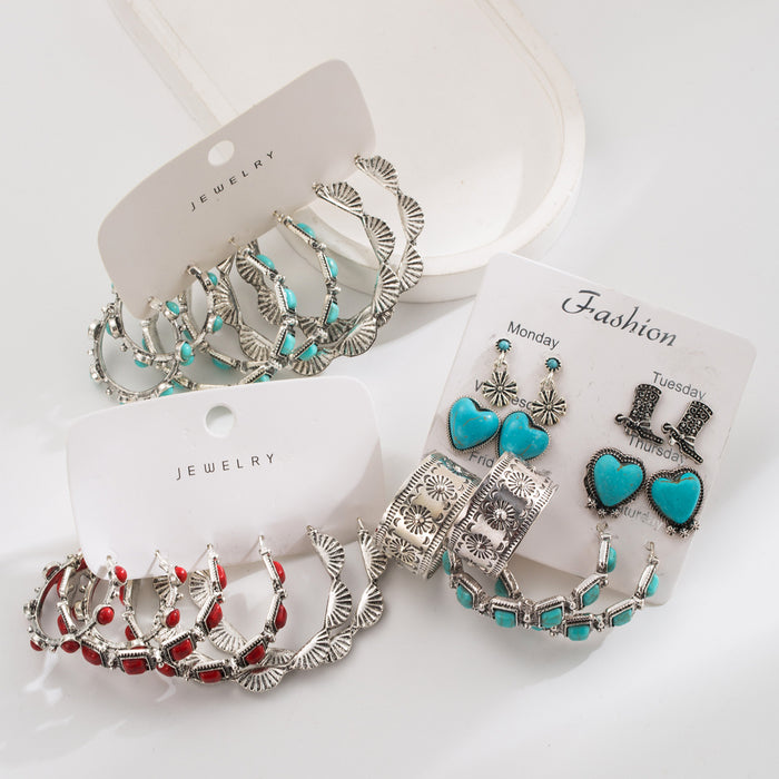 Wholesale Turquoise Statement Earrings Set