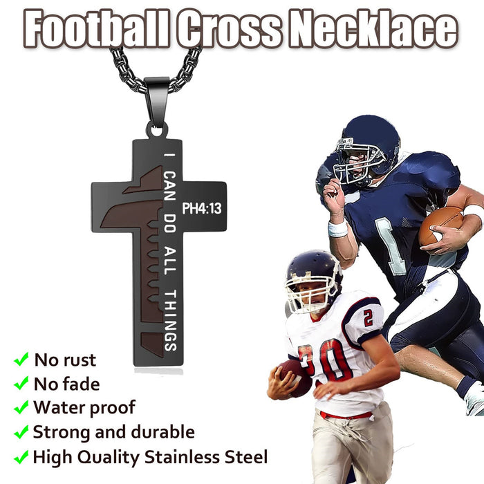 Wholesale Sports Stainless Steel Basketball Football Cross Colorful Drip Oil Pendant Titanium Steel Necklace