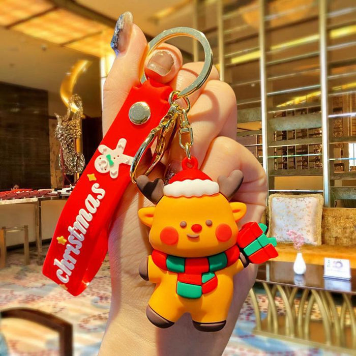 Wholesale Christmas Silicone Cartoon Doll Keychain JDC-KC-MingT217