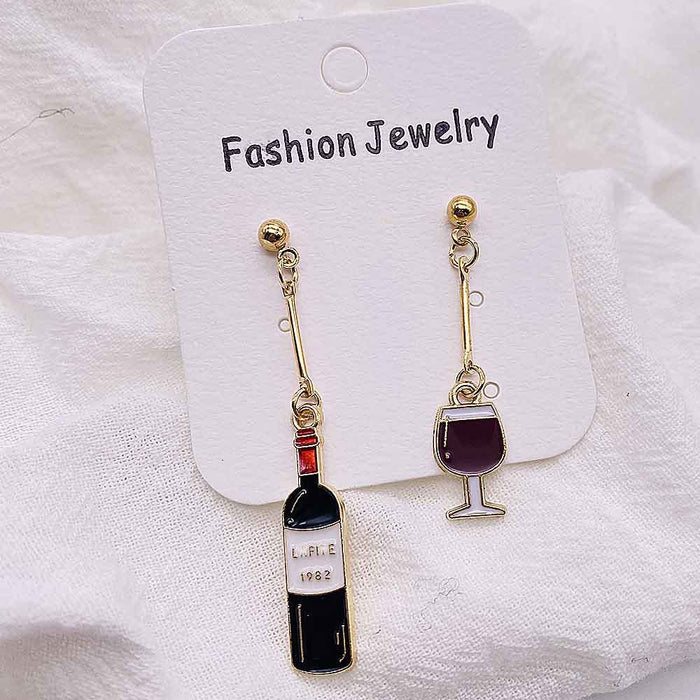 Wholesale Cartoon Beverage Alloy Oil Drop Earrings JDC-ES-Susheng002