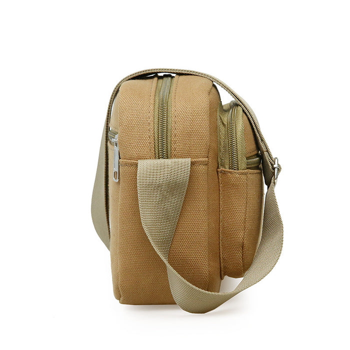 Wholesale Canvas men's bag, middle-aged and elderly backpack, large capacity multi-layer travel, simple and casual street vendor bag, men's single shoulder crossbody bag
