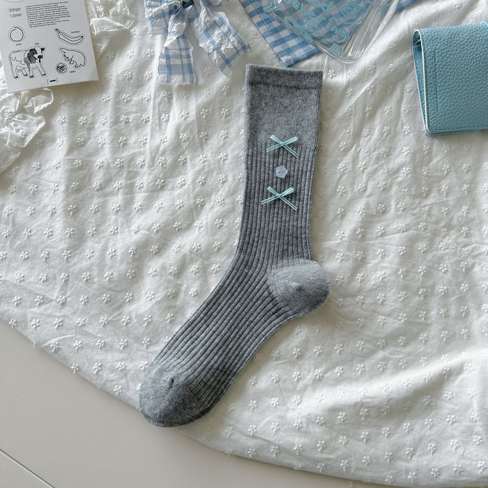 Wholesale Bow tie socks, long tube pile socks