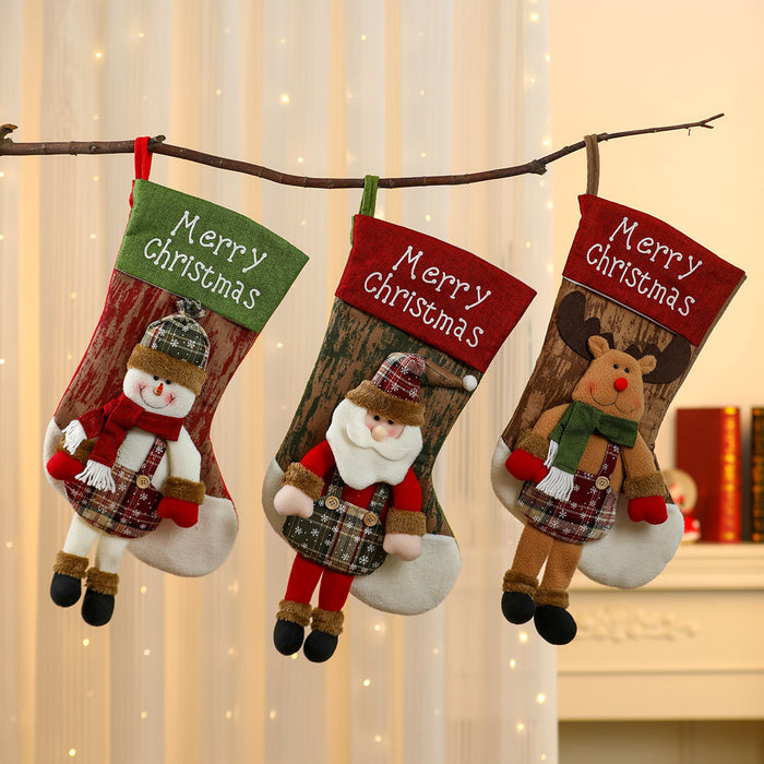 Wholesale Oversized Hanging Leg Letter Christmas Stocking Cartoon Christmas Stocking Christmas Stocking Christmas Stocking Gift Gift Decorations