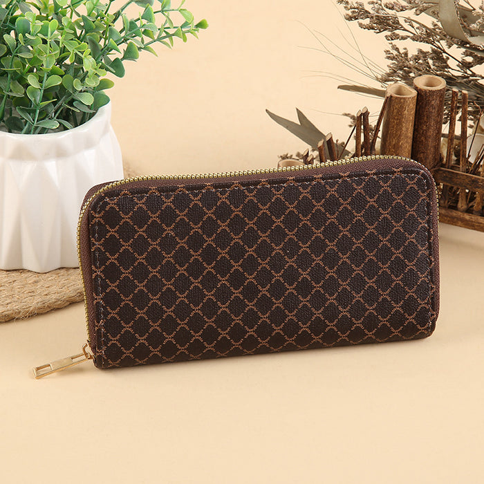 Wholesale PU Leather Long Wallet with Retro Print Design Large Capacity MOQ≥3