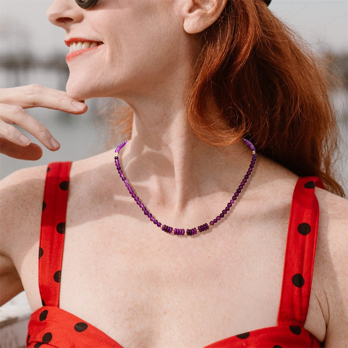 Wholesale 4mm stone bead necklace adjustable  collarbone necklace