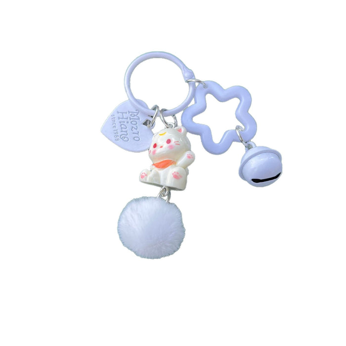 Wholesale Cute Cat Bell Keychain Bag Charm Decorative Accessory For Backpacks Gift
