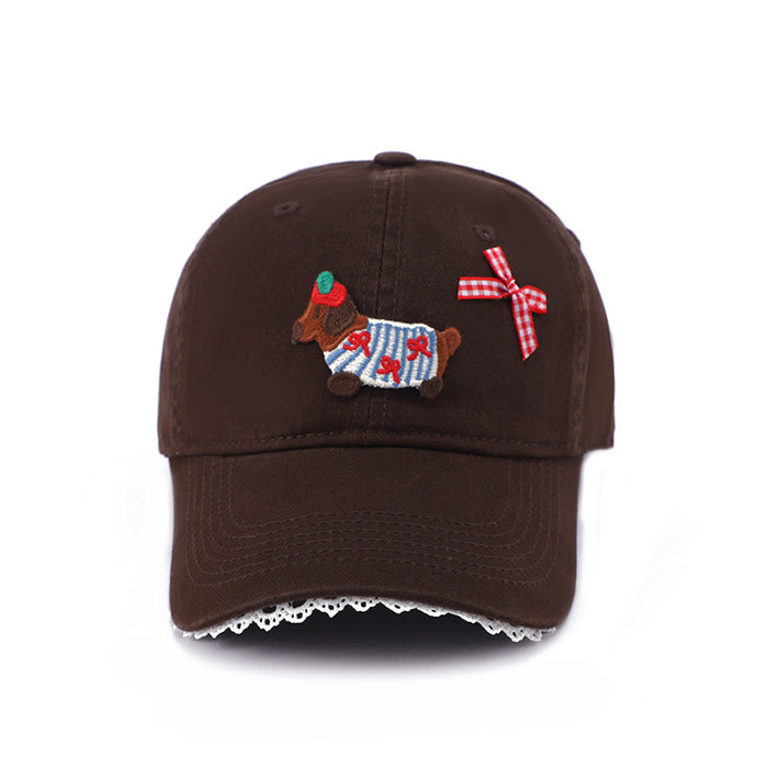 Wholesale Sunscreen hat, cute puppy duckbill hat, baseball cap