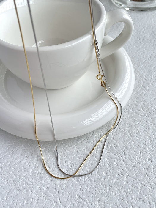 Wholesale  basic snake bone chain s925 sterling silver necklace simple all-match clavicle chain stackable