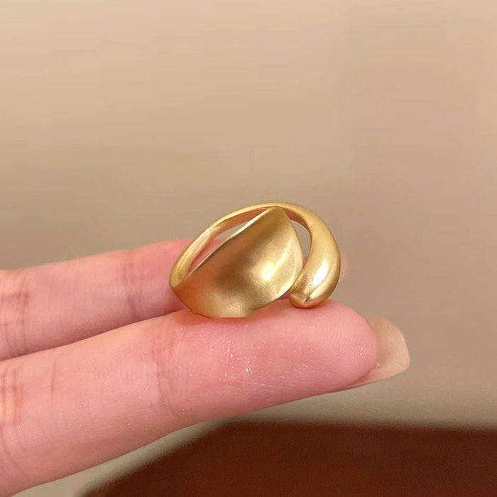 Wholesale Irregular matte ring for women, niche and unique design, index finger ring, light luxury and high-end open mouth ring