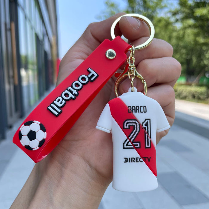 Wholesale Creative cartoon football jersey keychain bag hanging bag car keychain accessories small gift wholesale