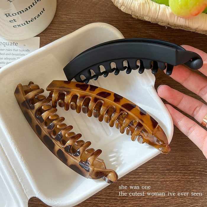 Wholesale Leopard Banana Hairpin Women's l Clip Elegant Back of Head Clip Headwear