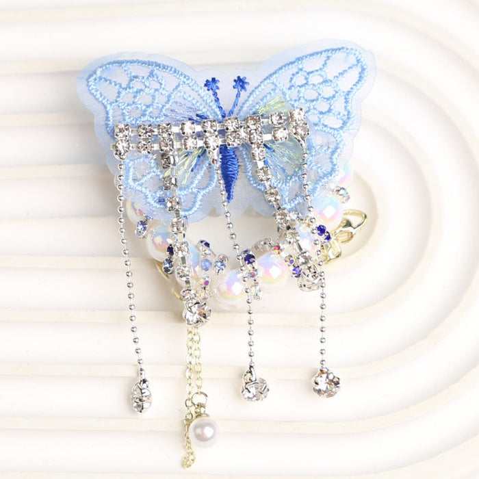 Wholesale Embroidered Butterfly Tassels with Love Plastic Beads JDC-BDS-NYX002