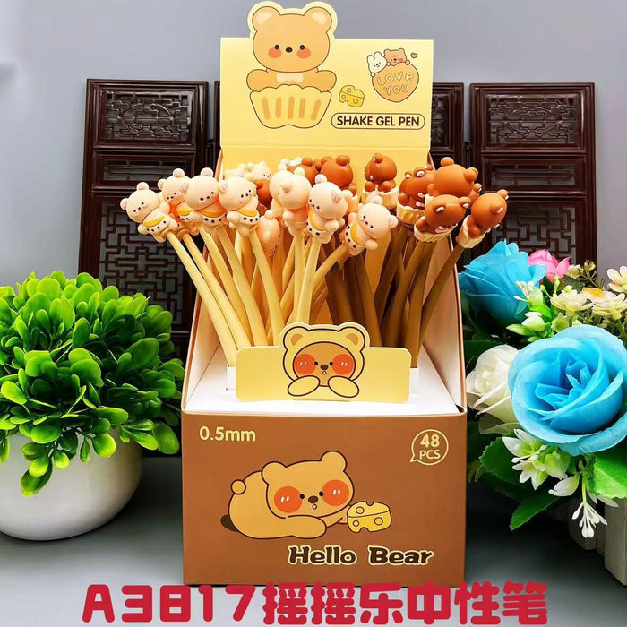 Wholesale Capybara Rock Soft Gel Pen Simulation Food Shape Swing Pen Decompression Gift Pen Student Stationery