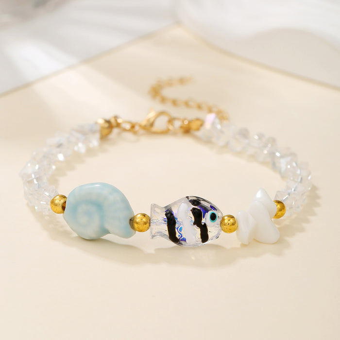 Wholesale Weaving Bracelet Glass Pendant Bracelet