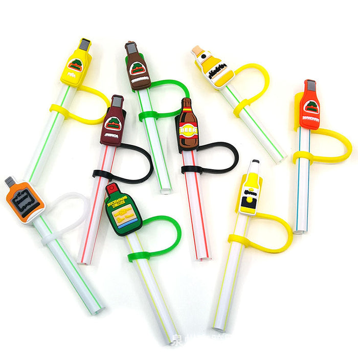 Wholesale Cartoon Mexico Series Silicone Dustproof Straw Plugs JDC-SCR-KuaJi015