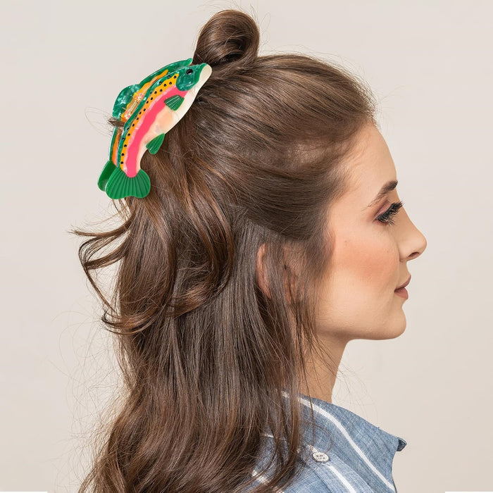 Wholesale Tropical Fish Design Acrylic Hair Clip Ocean Series Trout Claw Clip