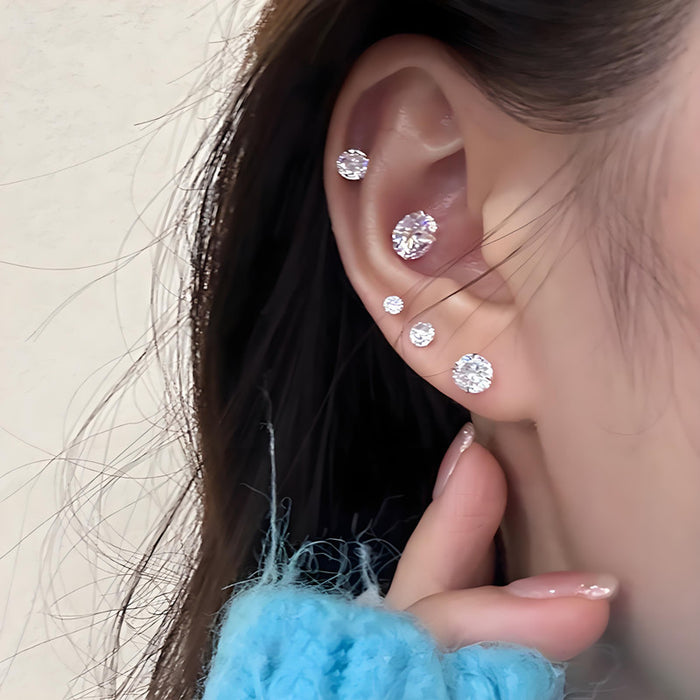 Wholesale Zircon earrings versatile silver niche design minimalist earring wholesale