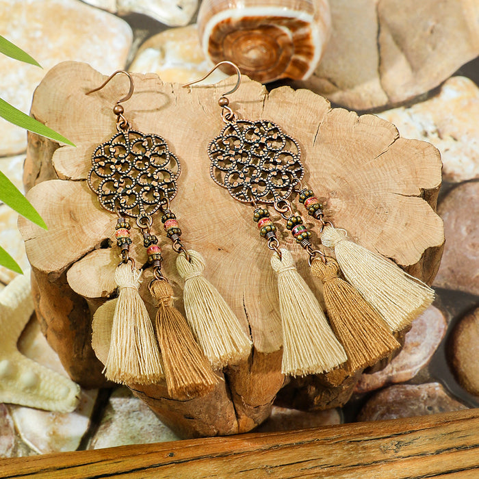 Wholesale Retro Boho Dreamcatcher Hollow Earrings and Necklace Set Fashion Jewelry MOQ≥2
