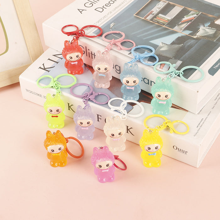 Wholesale Creative Cartoon Keychain Pendant Resin Luminous Doll Accessories Small Gifts Wholesale
