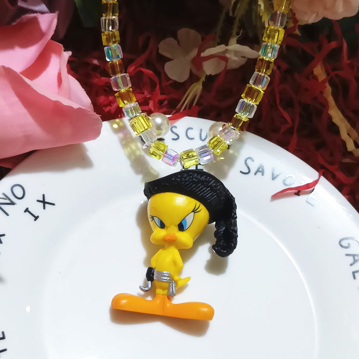 Wholesale Biling Shiny Crystal Necklace Cute Resin Cartoon Short Necklace Women' s Children' s Jewelry